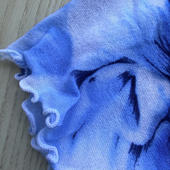 Vintage TFNC London Y2K Mesh Blue Floral Top - Picture 8 of 8